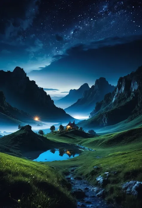 Fantastic landscape at night