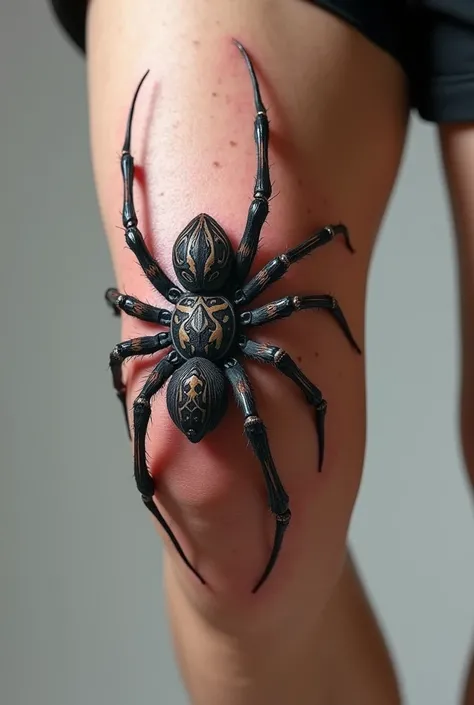 Spider Tattoo Decal for Side of Knee 