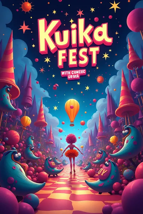 Image for a music event called Kuika Fest II, psychedelic in an animated version
