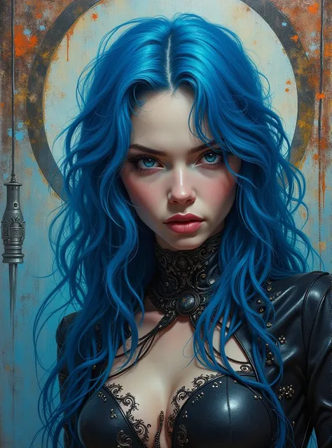 luminous and enchanting, high quality, 8K Ultra HD, masterpiece, hyper realistic, oil painting, dark intricacies of Ian Millers detail and frank frazetta fantasy, nature-meets-machine artistry, machine parts, John Blanches atmospheric and sketch-like illus...