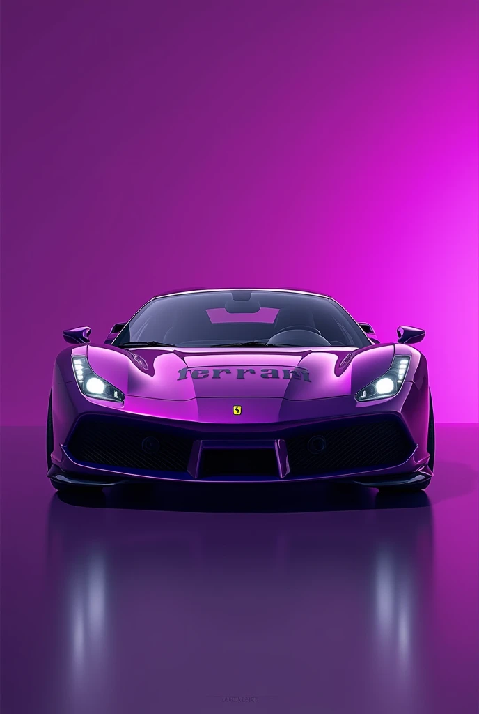 Ferrari with inscription Ferrari King MB Purple background.