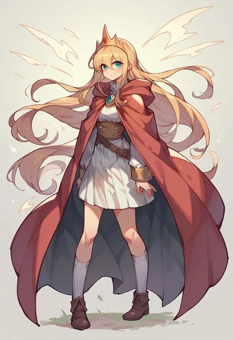 princess knight girl, long hair. cloak. sock