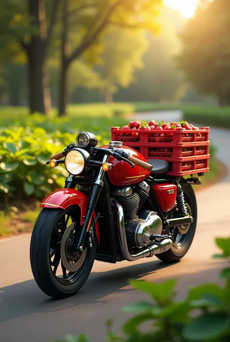 Create a motorcycle to deliver strawberries
