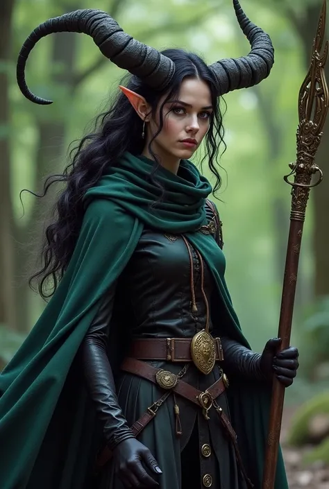 Female tiefling warlock