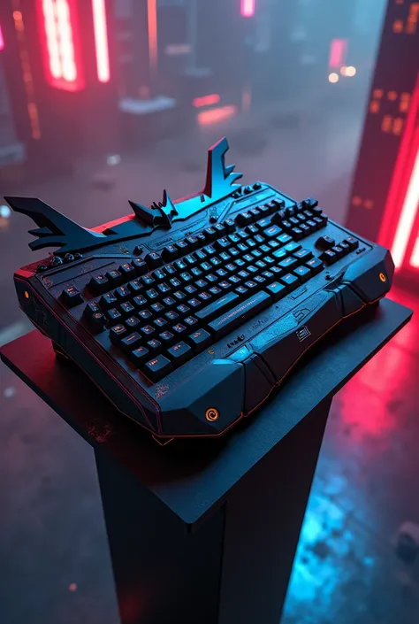 Batman long pedestal keyboard seen from above arcade style 