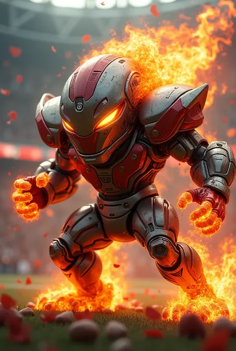 Create a Bullet and Fire Football Team Mascot 