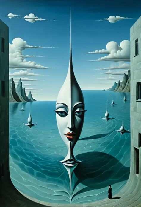 subaquatic atlantean technology norse - surrealist style, surrealist artwrok, dream like, Salvador Dali style, Rene Magritte style, highly detailed, masterpiece, painting-like, HD