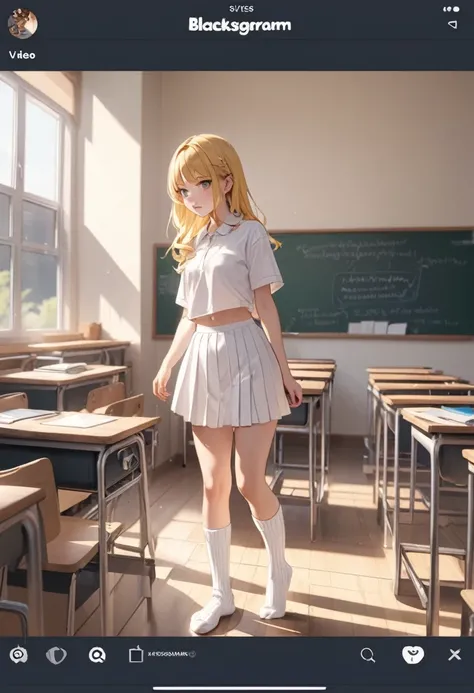 
nsfw, White ribbed ankle socks Highly detailed. Build something amazing,Blonde　High school girl.Video of me being a slave in front of the blackboard in the classroom. Instagram
