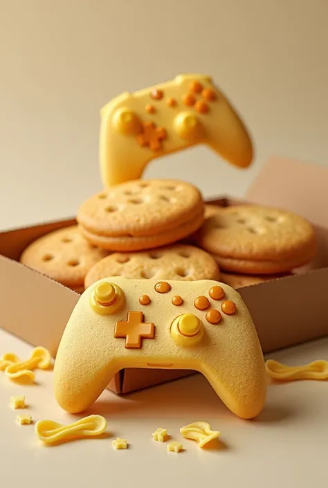 Creame in a package of cookies, and that the pasta has the shape of an xbox controller