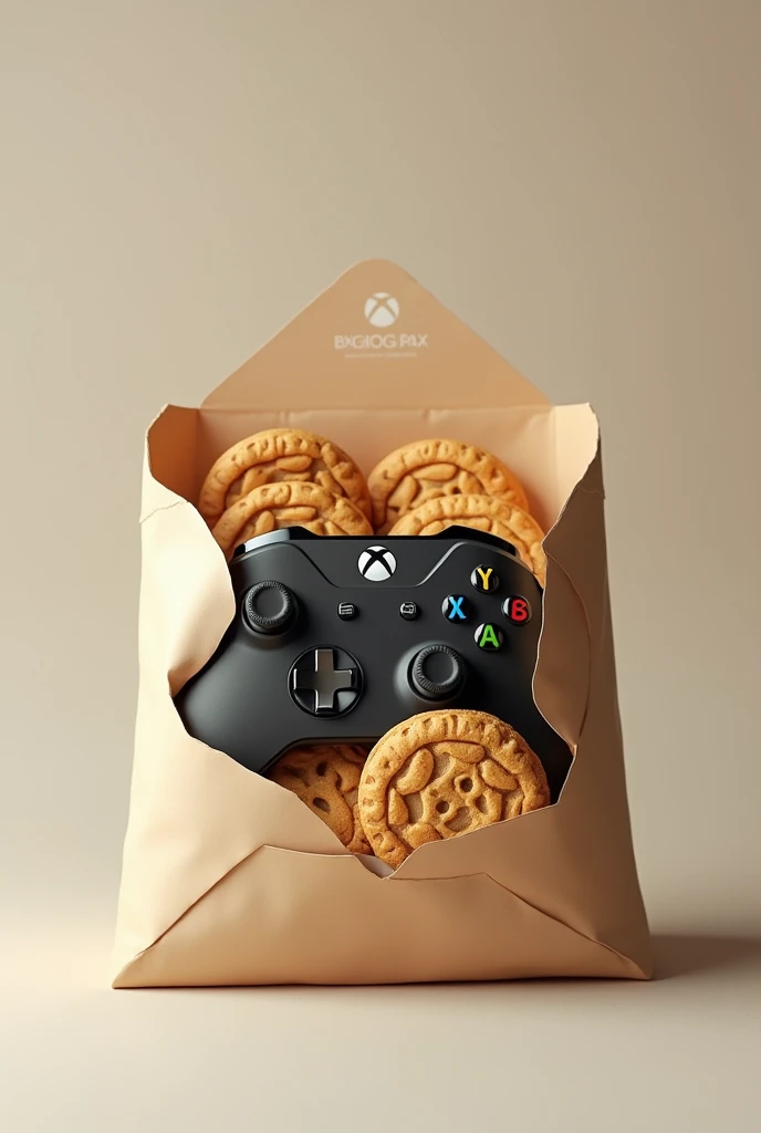 A package of cookies, where the money is in the form of an xbox controller 