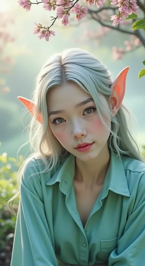 4K, realistic, photography,create an elf character with a face like a woman in the photo 