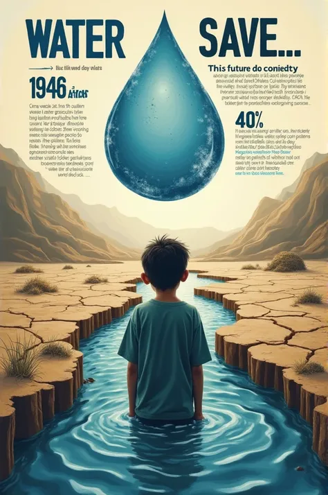 Save water water conservation realistic poster 