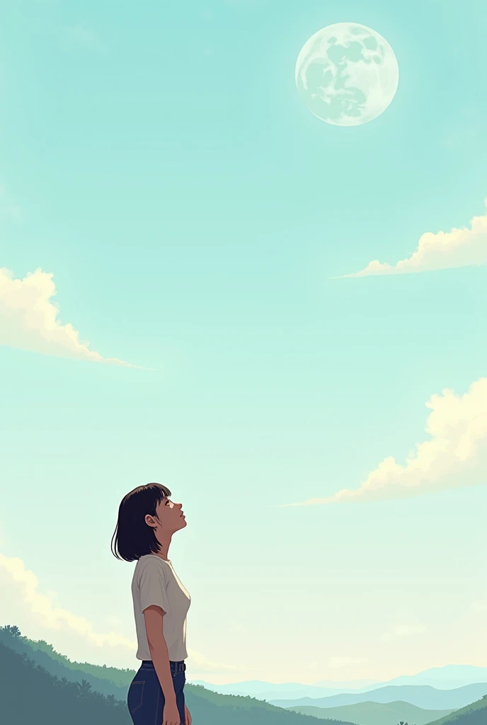 produce the scene below in a simple and easy to outline stroke easy drawing styles ( Short straight hair character)            Helena looks at the sky, feeling that all these truths coexist.



Helena: "And everything makes sense with faith."   