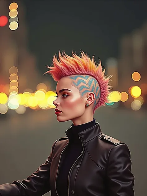 With amazing haircut 