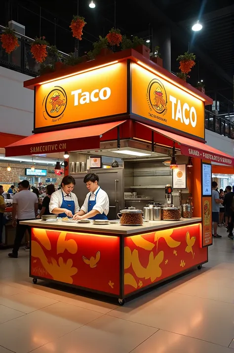 make a business stall inside the mall of our food company taco wrap