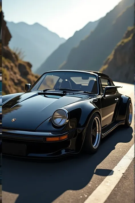 Dark glossy black 911 Porsche 
