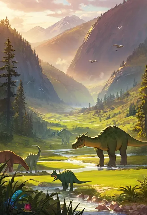 Once upon a time there was a valley full of dinosaurs.