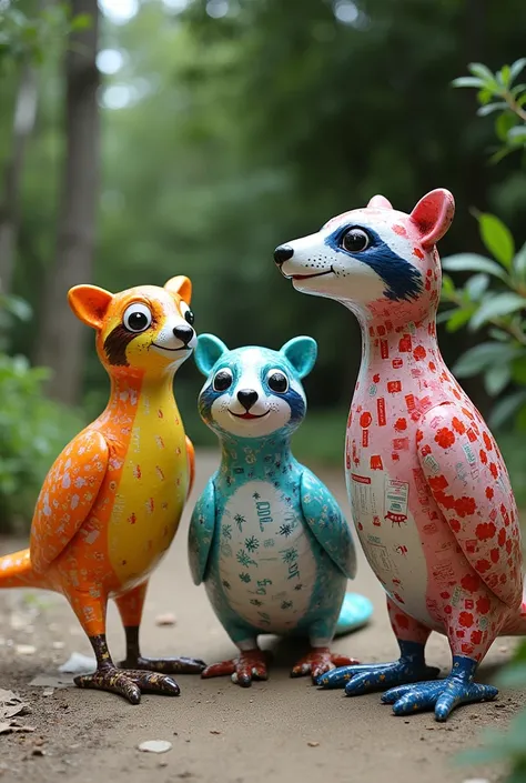 Animals made from plastic bottles