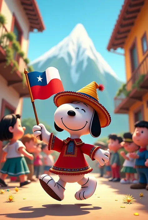 Snoopy celebrating Chile&#39;s national holidays