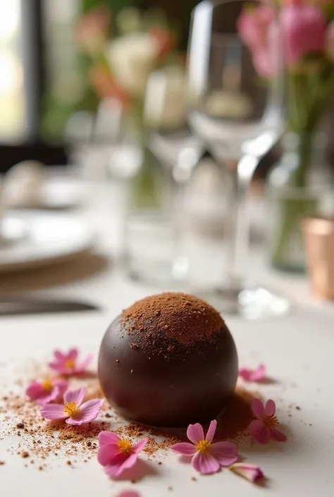 Chocolate truffle for wedding table 