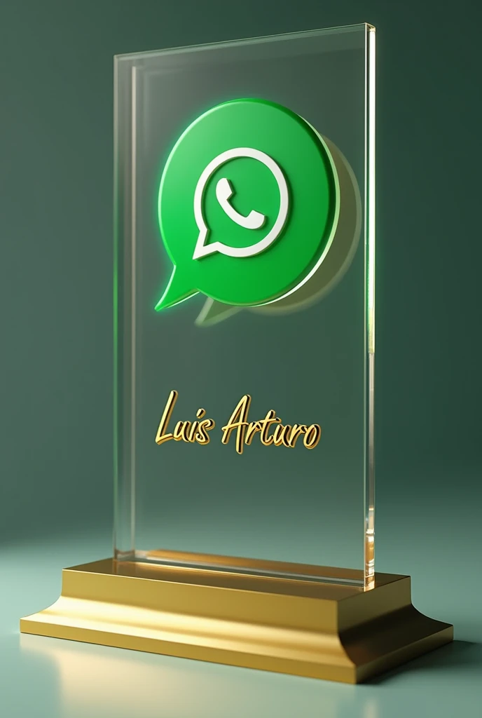 luisillo1234050
just now

Public

Private

Use

Remix

Upscale

Prompt

A 3D render of a futuristic award with a sleek green WhatsApp logo. The transparent glass rectangular-shaped award displays an elegant script engraving

of "Luis Arturo" in bold gold, ...