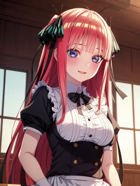 Beautiful 1 girl, Big eyes, Large Breasts, Small and slim, 8k, Best Quality, (Highly detailed head: 1.0), (Highly detailed face: 1.0), (Very fine hair: 1.0), Maid uniform, Highly detailed official artwork, Anime Moe Art Style, Beautiful detailed anime art,...