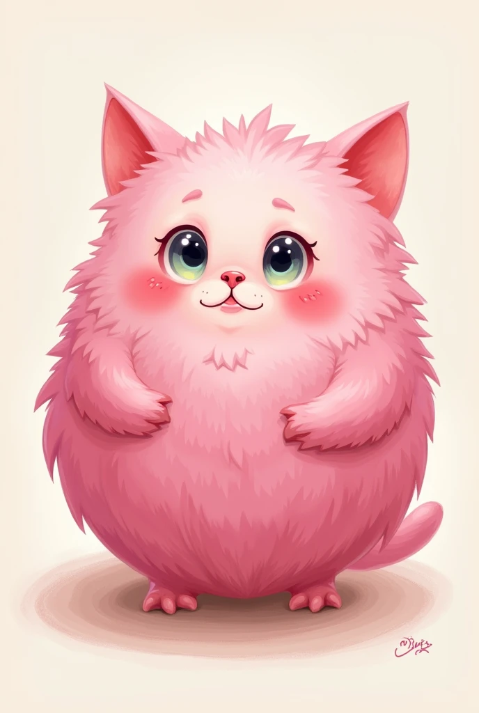 A very cute pink cabbage cat