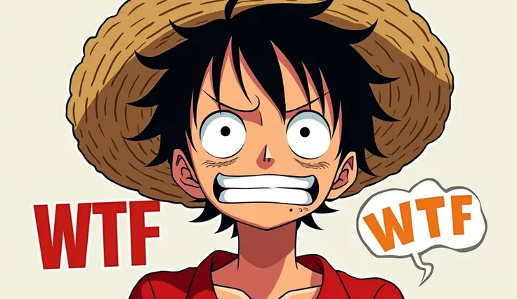 luffy photo with wtf text edited image