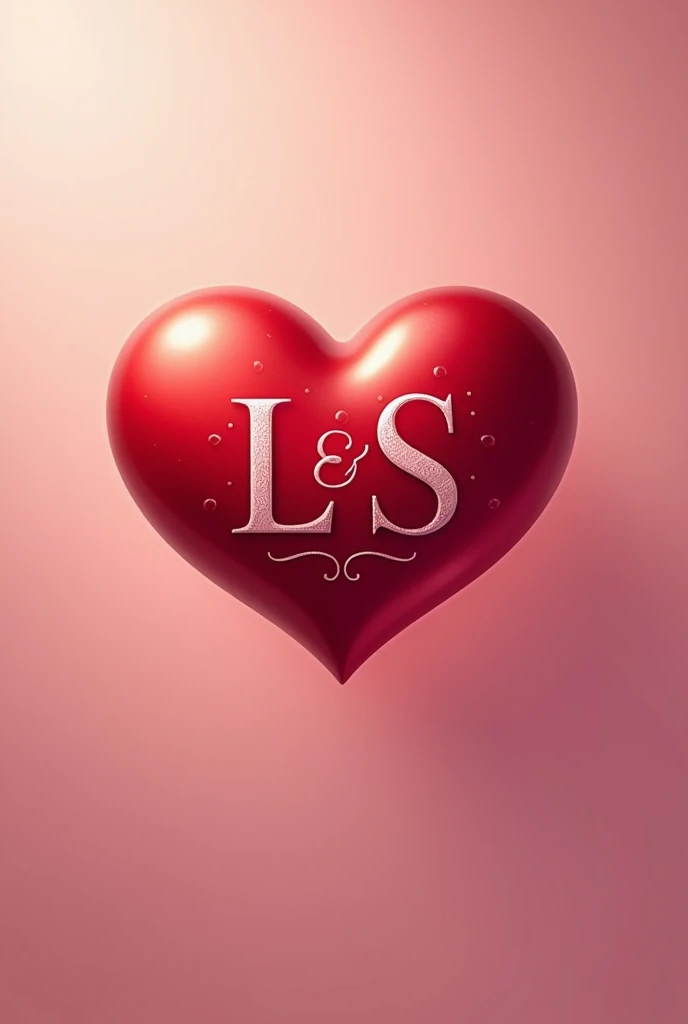 Make me a wallpaper with initials " L ❤️ S " inside a heart 