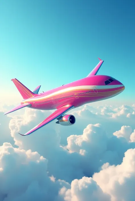 Pink plane with stripes 
