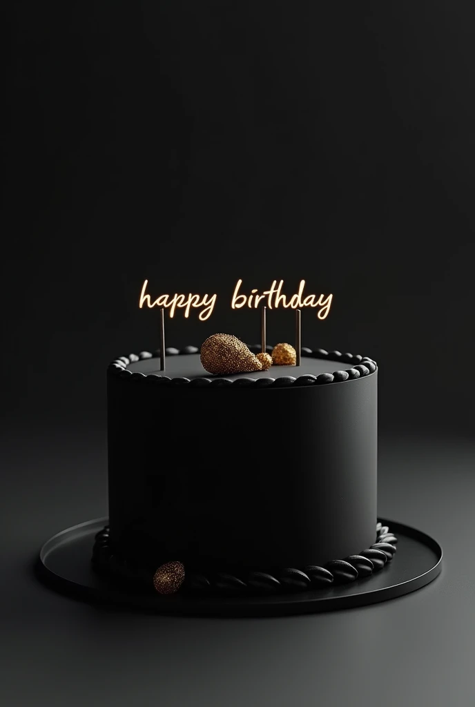  Simple birthday cake with black theme that says &#39;Happy Birthday Sughoon&#39;s Wife&#39;