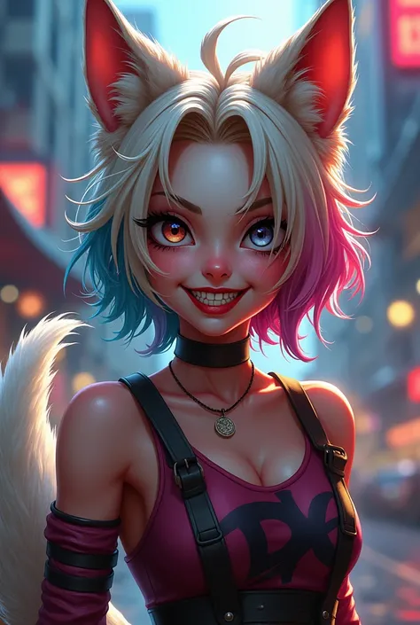 Harley Quinn reimagined as a doggirl.