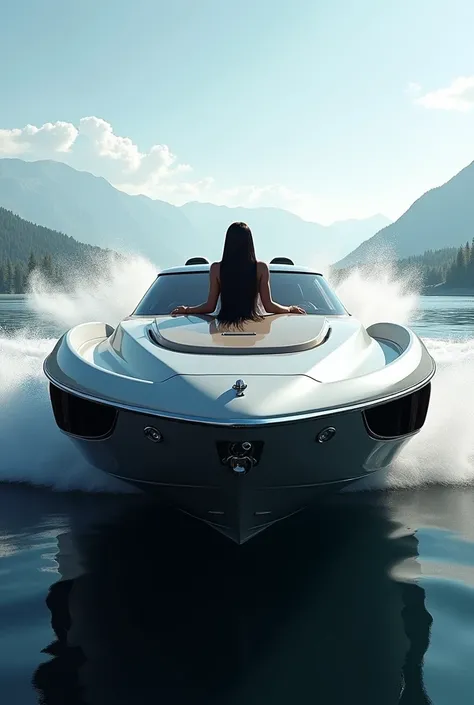 A young russian lady sitting on the luxury speed boat.
Very cute ,busty and sexy body.She have light black colour longest hair .Popular with ultra thick and super staright longest hair.Hair is length to about 10 Km long.Her longest hair flow from her back ...