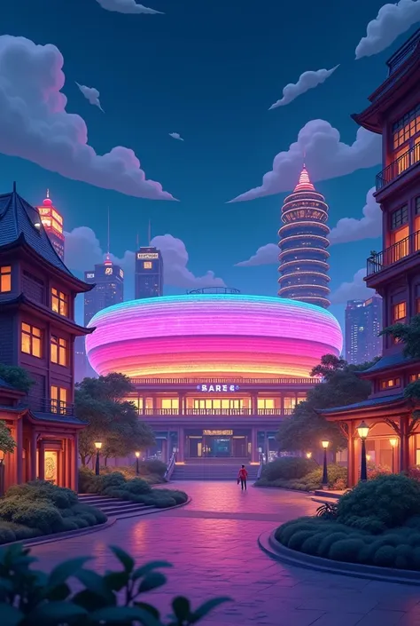 3d,Cartoon,There are details,Textured,gym,Taipei Arena,Night,only buildings