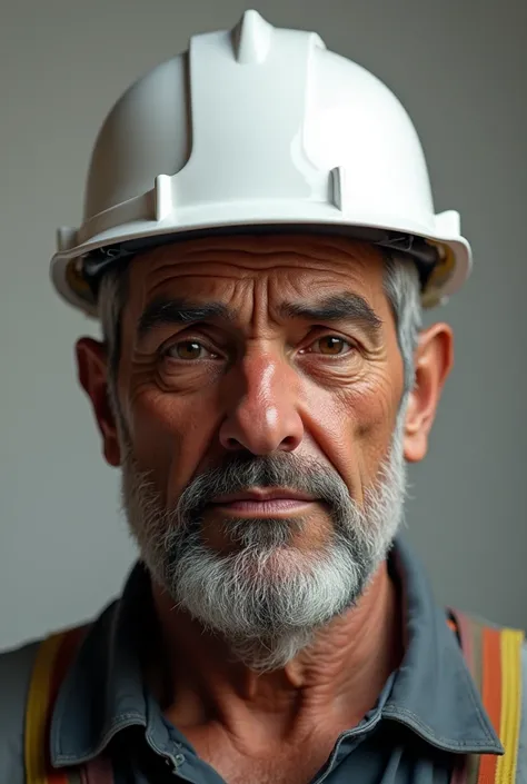 Mr. Madruga with a white construction helmet 