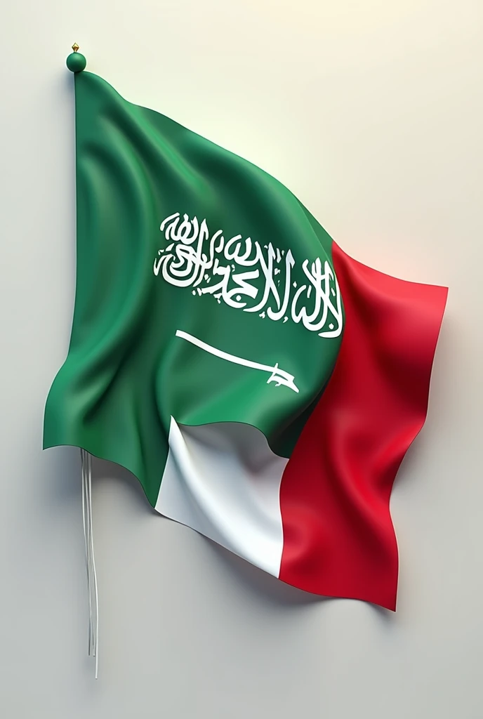 Saudi Arabia and Italy cross type flage
