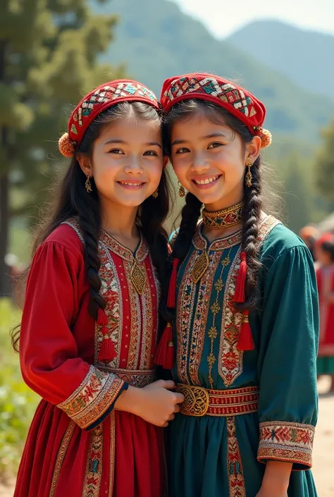 National costumes of Uzbek girls