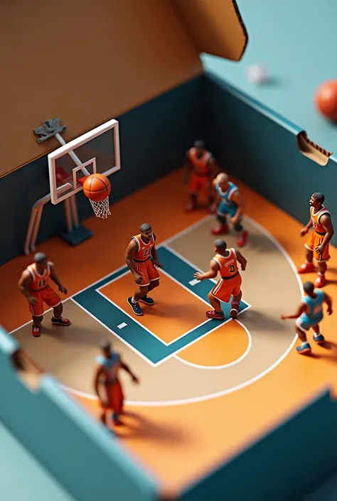 I want to basically create a speculative ad where a basketball match is taking place inside a shoe box