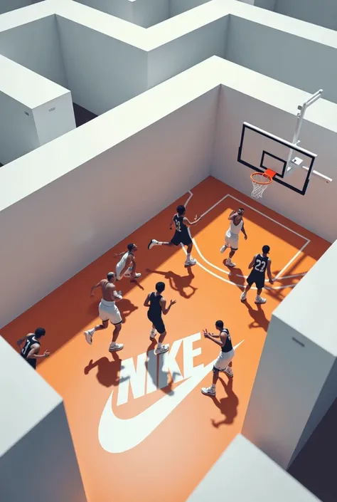 I want to basically create a speculative ad where a basketball match is taking place inside a nike shoe box