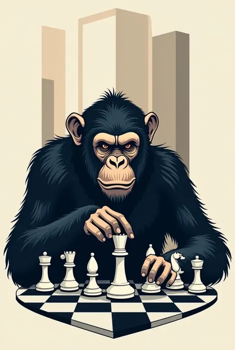 Logo of ape playing chess