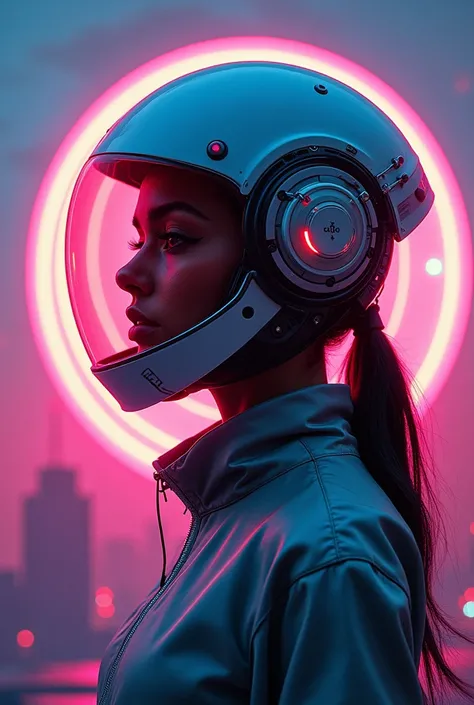 there is a painting of a woman with a helmet on, stephen hickman, synthwave art style ]!!, cinemascope panorama, atompunk, epically luminous image, pioneering aesthetic, spelljammer, futuristic france, juan gimenez, trending on artstaion, by Julian Allen, ...