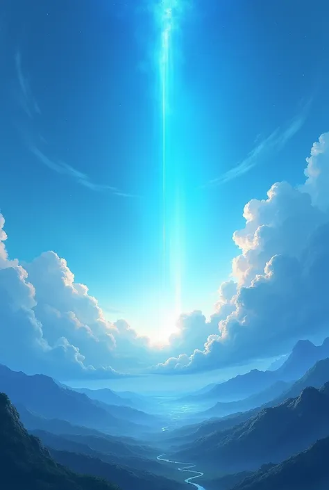 Make me a background that shows emotions and faith blue sky more detailed 