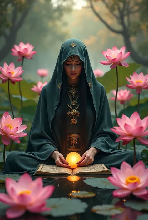 fortune teller　Background lotus flower