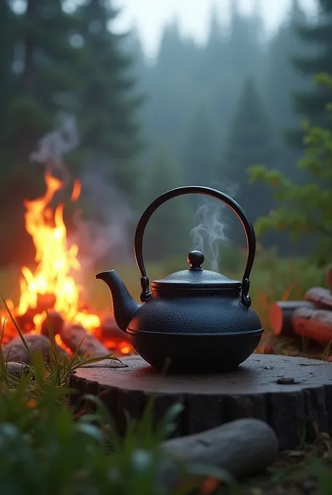 Consider using vibrant images of a campfire, a teapot steaming, and a serene outdoor backdrop to attract viewers.