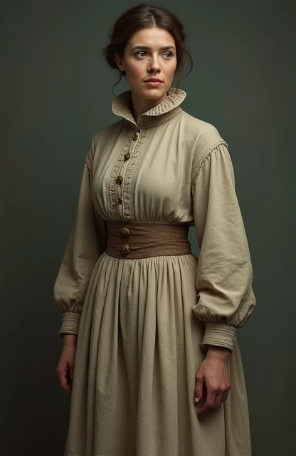 Lower class lady in Victorian Era attire full body