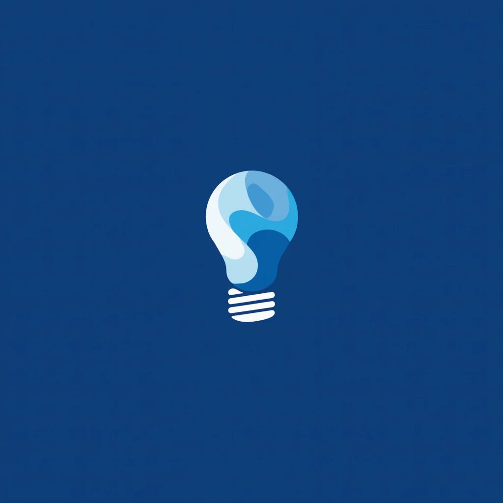 A minimalist logo for an educational channel called Simple World. The design features clean sans-serif typography for the text Simple World in blue and white. Above the text, theres a simple abstract icon of a lightbulb symbolizing ideas and knowledge, wit...