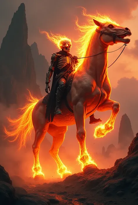 Create a image Ghost rider riding flam montar