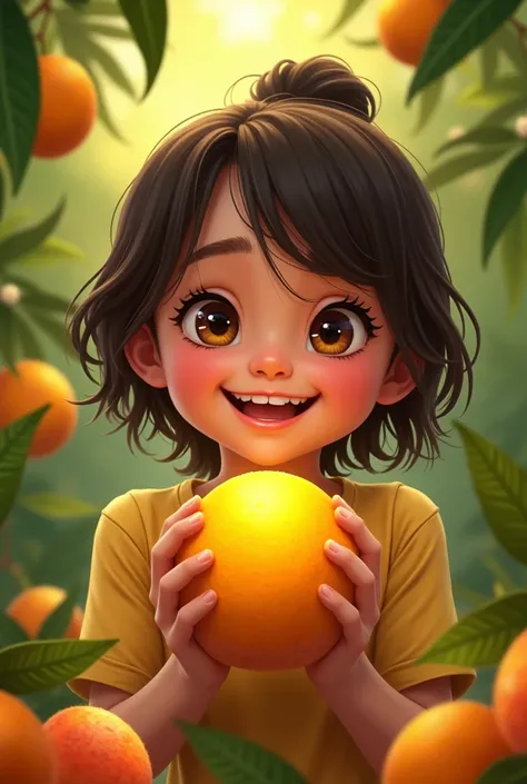 A girl with mango