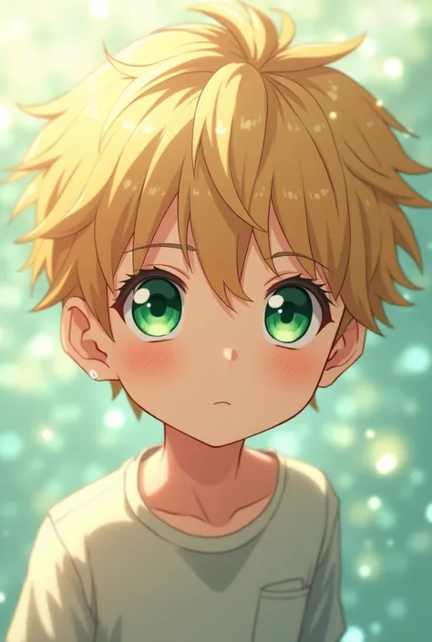 A 2 green eyed blonde anime boy