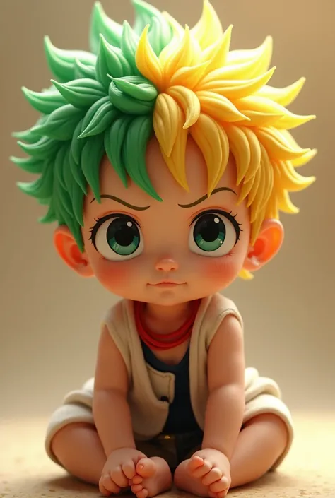 Make a baby of zoro and sanji form one piece anime remove hat